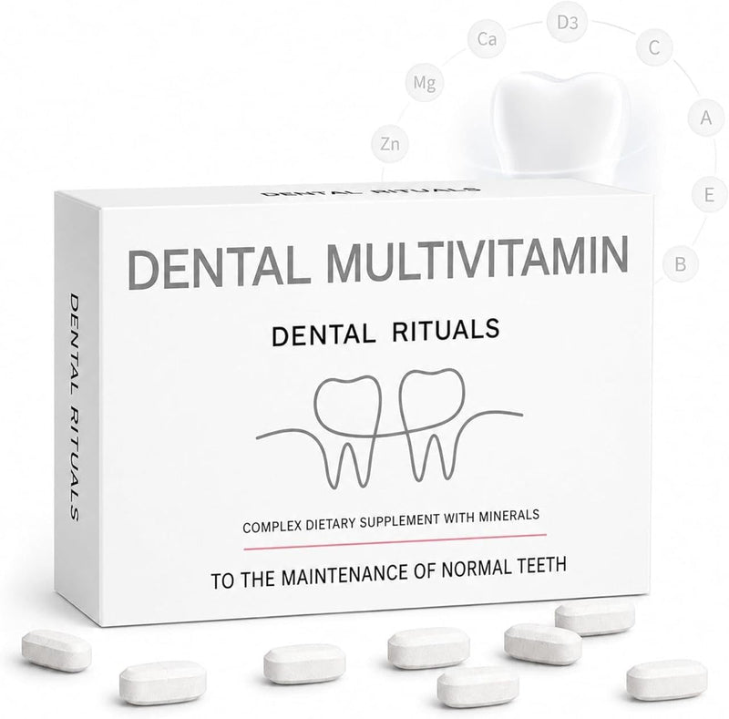 Oral Multivitamin for Teeth & Gums, Vitamin D3, C, A, Calcium & Zinc | Daily support with 1 small flavorless tablet, easy to swallow, 30 count, no artificial taste Unflavored