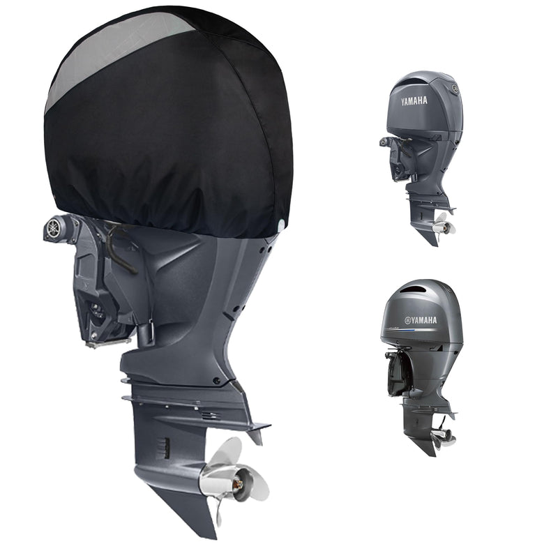 Outboard Motor Cover for Yamaha in Line Four F150/F165/F175/F185/F200, Outboard Engine Cover 600D Oxford Marine Fabric, Heavy-Duty Boat Engine Cover Waterproof Fade-Resistant Hood Cowling Cover