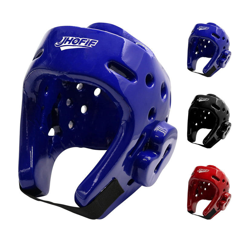 Kids & Adults Boxing Helmet, Martial Arts Sparring Headgear for Karate, Kickboxing, Taekwondo & MMA Training/Competition - Adjustable and Breathable, Healthy Material, 3 Colors Blue Small