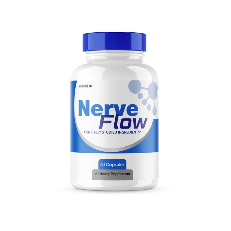 Nerve Flow Capsules, Official NerveFlow Support Supplement Pills, Nerve Flow All Natural Advanced Formula Nerve Health Capsule, Nerve Flow Pills Health Reviews, 30 Serving 1 Month Supply (60 Capsules)