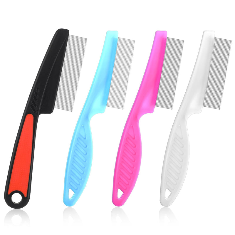 4 Pcs Stainless Steel Dandruffs Comb, Fine Tooth Psoriasis Comb Metal Lice Combs Dandruff Remover Scalp Combs for Dandruff, Lice, Thick, Dry, Curly Hair