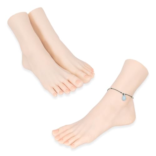 Realistic Practice Foot for Nail Training – Soft Flexible Fake Foot Model for Manicure, Acrylic & Gel Nail Art at Home or Salon (Left)