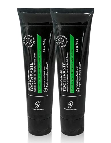 Natural Toothpaste w Nano Colloidal Silver 3.4oz - Refresh Mint - Pack of 2 3.4 Ounce (Pack of 2)