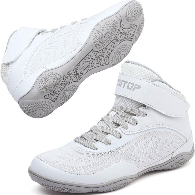 Kids Wrestling Shoes Youth Boys Girls Youth Boxing Shoe Barefoot Hiking Boots Lightweight Breathable Zero Drop Non Slip 12.5 Little Kid White