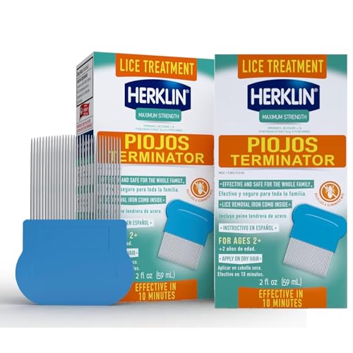 Herklin Lice Treatment Shampoo, Maximum Strength, 2-Pack of 2 Fl Oz 1 Fl Oz (Pack of 2)
