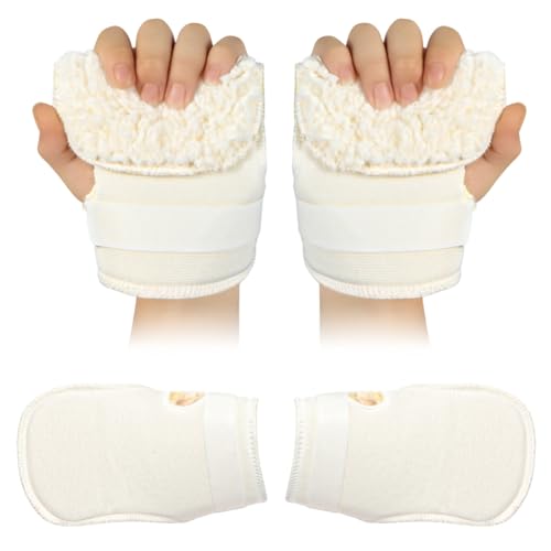 Anti-Slip Palm Protector for Left Right Hand, (2 Packs) Palm Guard to Prevent Contracture with Elastic Band, Physical Therapy Exercisers for Finger, Finger Contracture Cushion for Hand Skin Breakdown, for Elderly Care