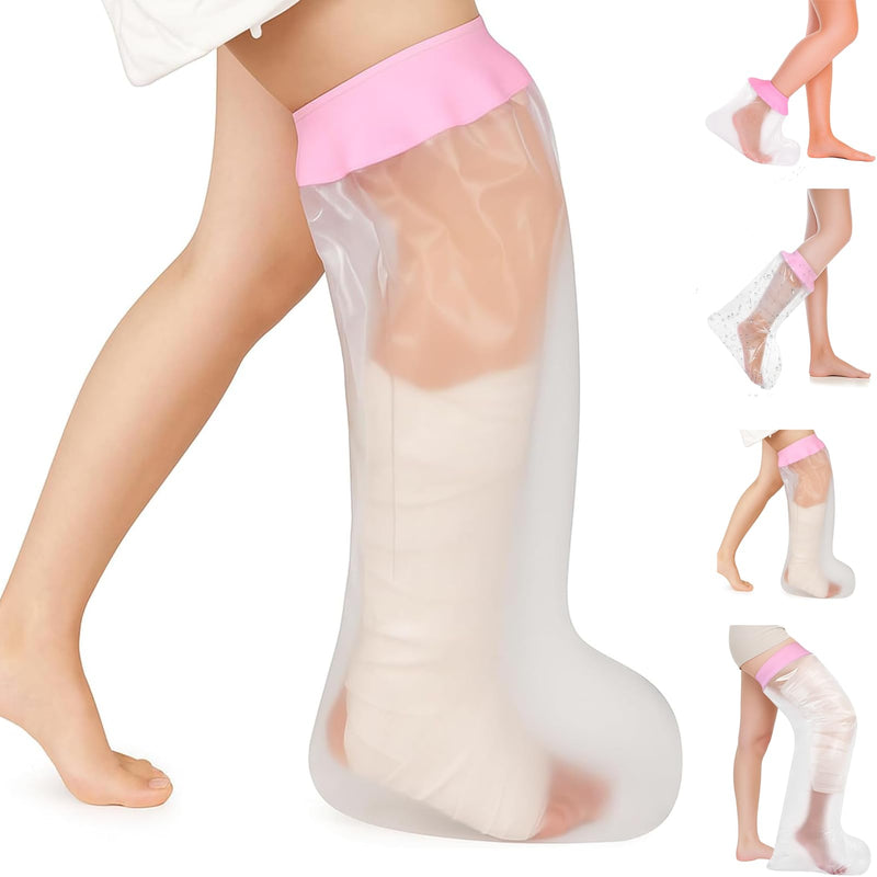 mosago Waterproof Cast Covers for Shower Leg, Soft Comfortable full Leg Protector for Shower Adult, Keep Wound/Bandage Dry Bath, Broken Legs/Knee/Foot/Ankle, Reusable Wound Care Supplies (Pink) Half Leg - BeesActive Australia