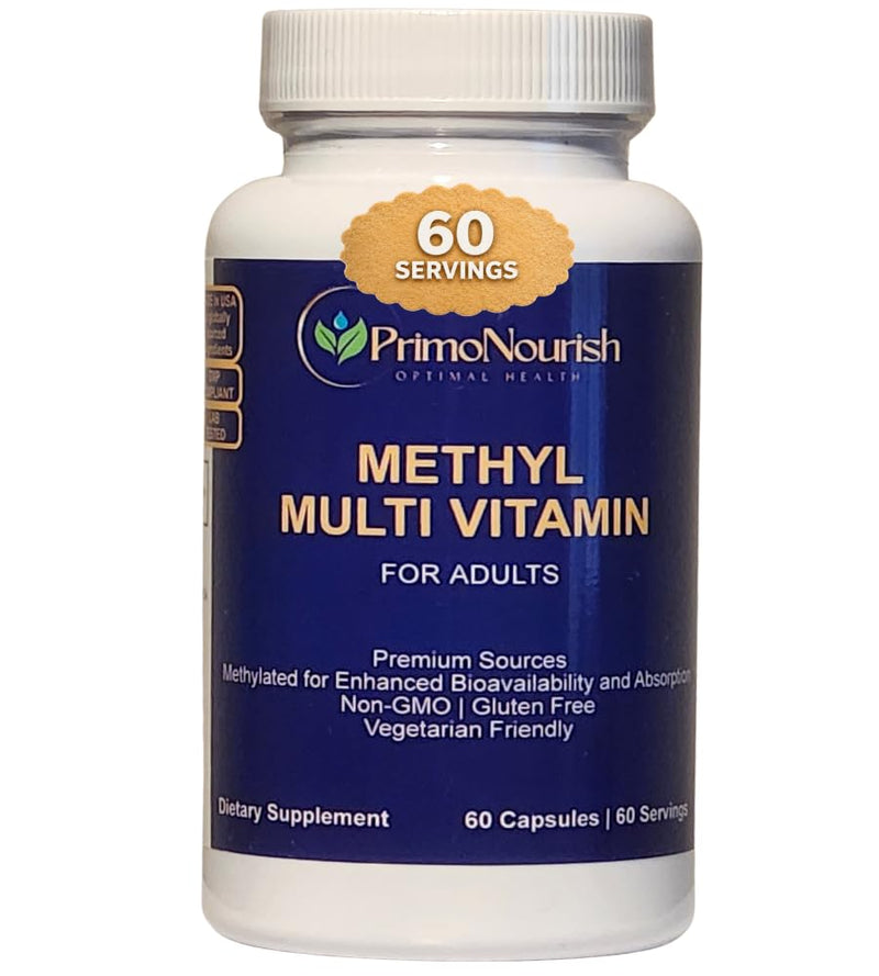 Active Methyl Multi Vitamin – No Iron – with CoQ10, ALA, Lutein, Zeaxanthin, Vitamin K2, Active B12, L-Methylfolate – Non-GMO, Vegetarian, 60 Capsules (60-Day Supply)