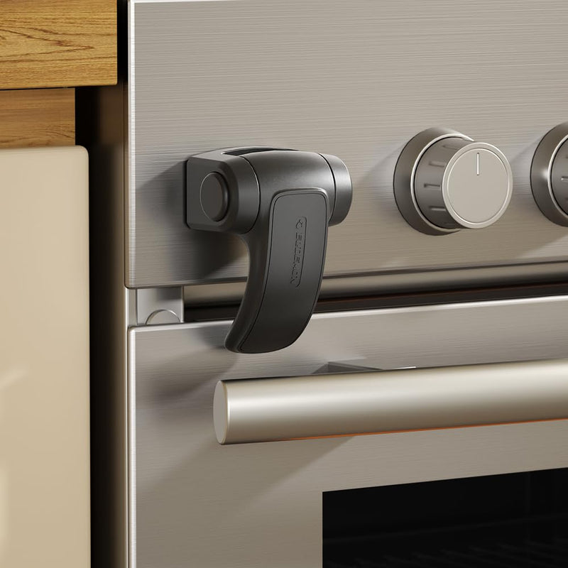 EUDEMON 1 Pack Oven Lock,Baby Proofing Oven Door Lock, Child Safety Oven Front Lock, Easy to Install & Use no Tools Need or Drill (Black) Black