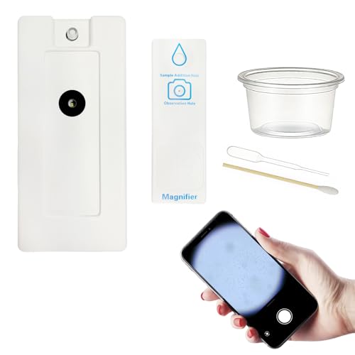 Portable Magnifying Glass, Handheld Observation Lens with LED Light, Outdoor Mobile Phone Magnifier Complete Set Suit