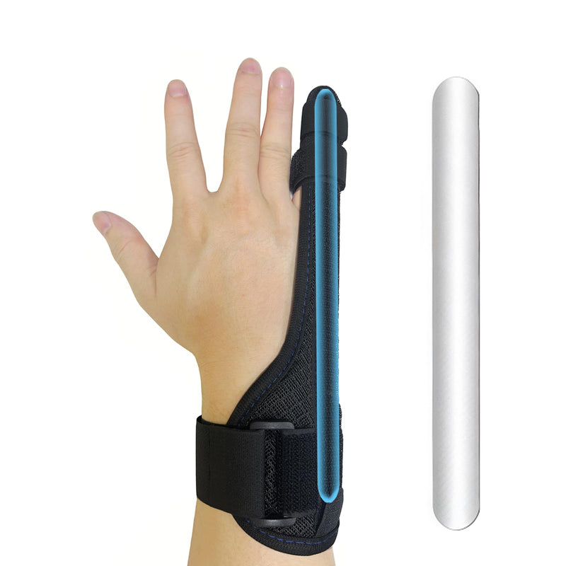 Pinky Finger Splint Left Hand - Support Brace for Right Hand, Broken & Tendonitis Relief Stabilizer(1 Pcs) Black