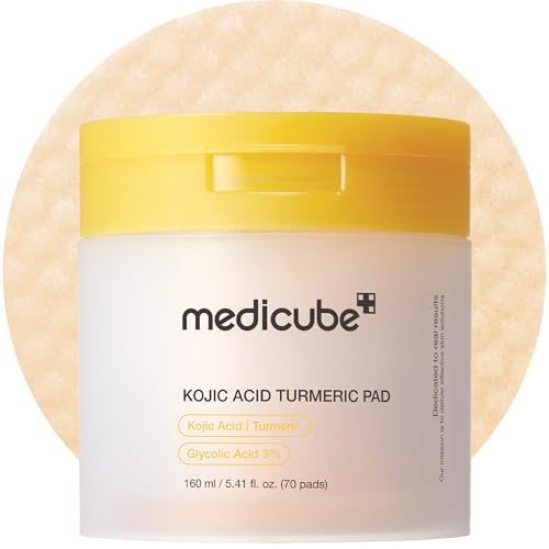 medicube Toner Pads Kojic Acid Turmeric Clarifying Pad for Troubled Skin Kojic Acid Turmeric Pads 70 Count (Pack of 1)