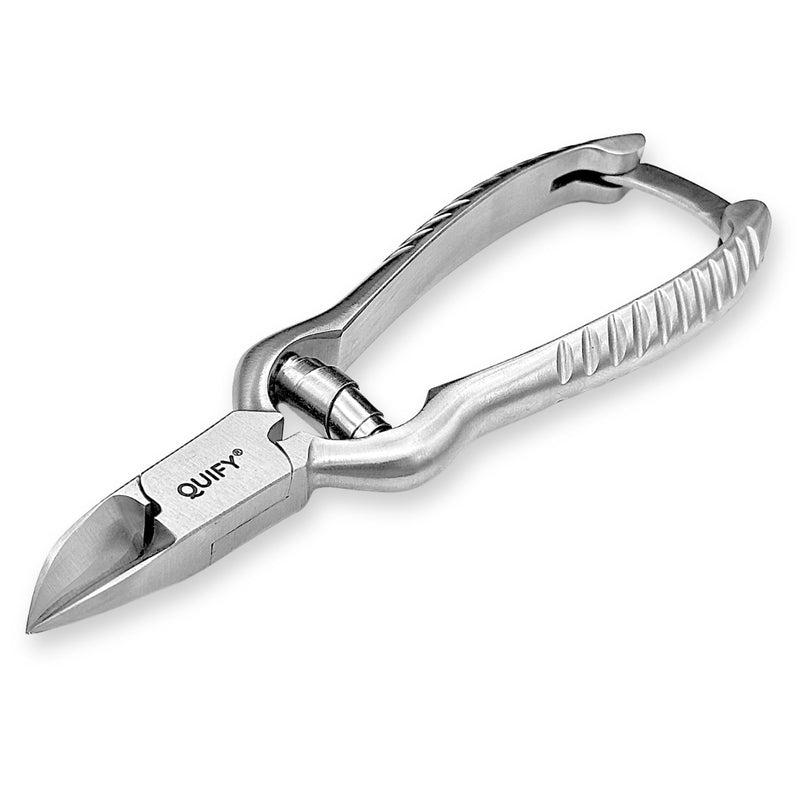 Heavy Duty Podiatrist Toenail Clippers for Thick and Ingrown Nails, Stainless Steel Toe Nail Cutter, Pordiatry Ingrown Toenail Tools - Barell Spring - Curved Tip 5.25" - BeesActive Australia