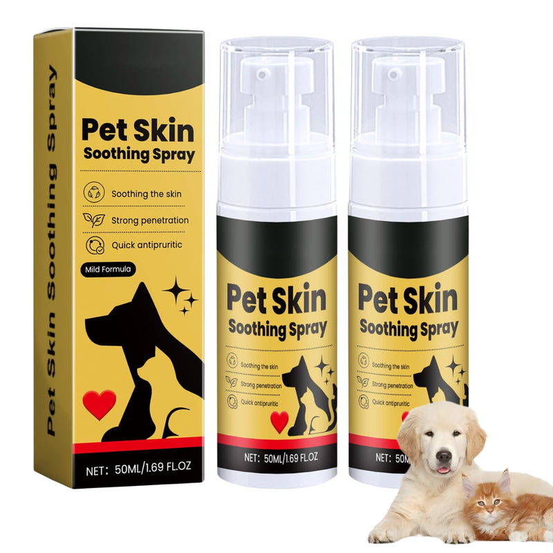 2Pcs Pet Skin Treatment Spray for Dogs & Cats, Reduces Scratching, Cat Itchy Skin Treatment