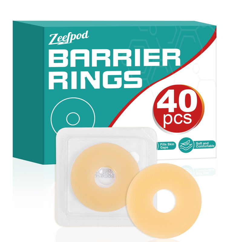 40Pcs Ostomy Barrier Ring - Outer Diameter 2" (50mm) 2mm Thickness,Moldable Ostomy Rings,Hydrocolloid Skin Extender Rings for Colostomy Bags 40 PCS - BeesActive Australia