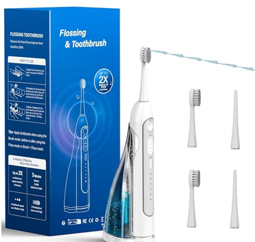 Electric Toothbrush with Water Flosser,Portable Power Flossing Toothbrush