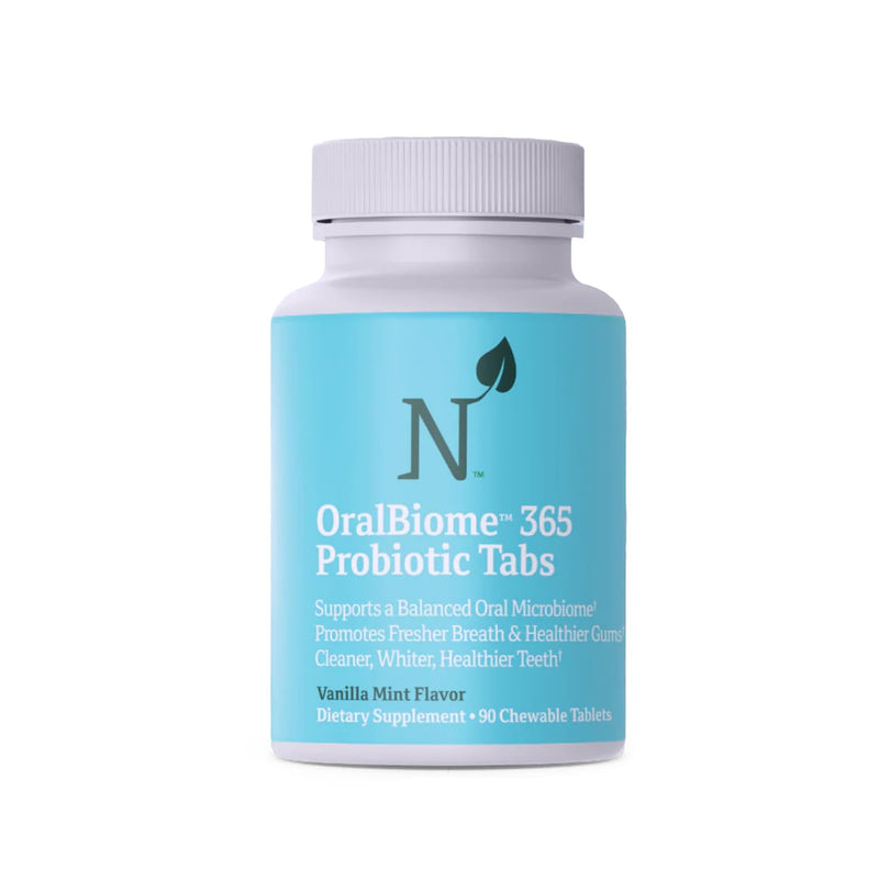 OralBiome 365 3-in-1 Chewable Oral Probiotics for Breath, Immune & Gut Health | Supports Teeth & Gums, Boosts Digestion & Immunity | with Zinc & Vitamin C | Vanilla Mint, 90 Servings