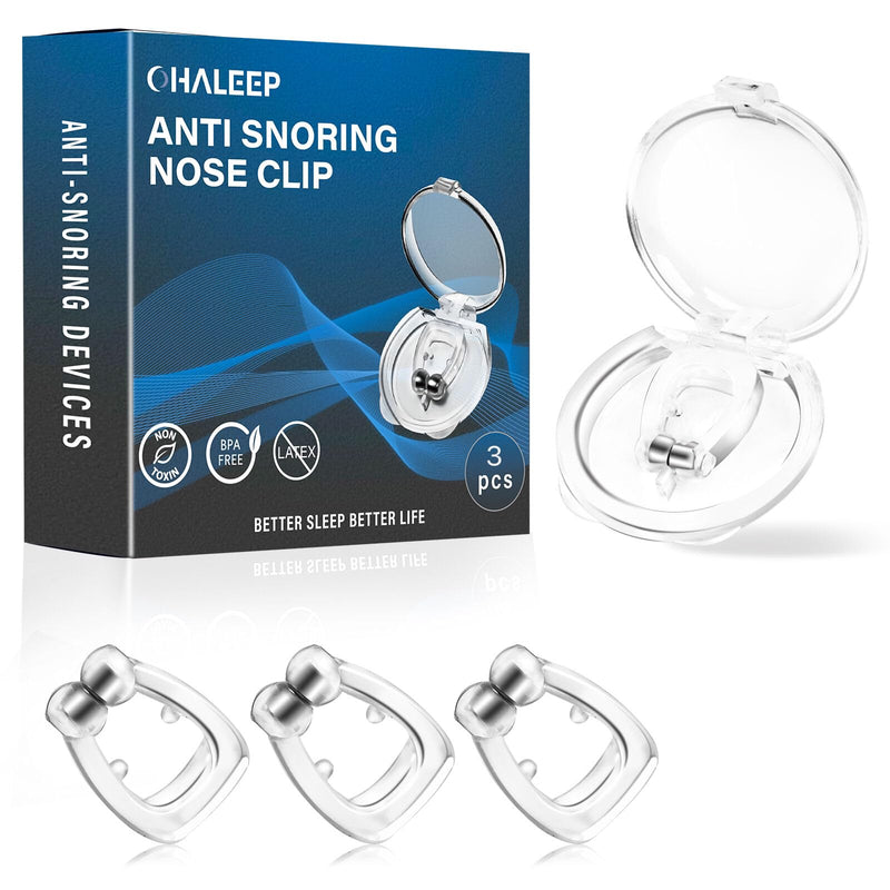Anti Snoring Devices, Snore Stopper with Adjustable Magnet, Silicone Nose Clip Stop Snoring, Effective to Relieve Snoring, Snoring Solution for Comfortable and Quieter Sleep, Clear, M 1