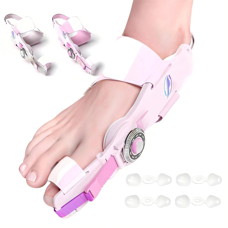 Bunion Corrector for Women & Men - Bunion Fix for Hallux Valgus Pain Relief with Non-Slip Big Toe Separator, Adjustable Big Toe Straighter, Bunion Splints Fits Left & Right Feet (Pink 2Pcs)
