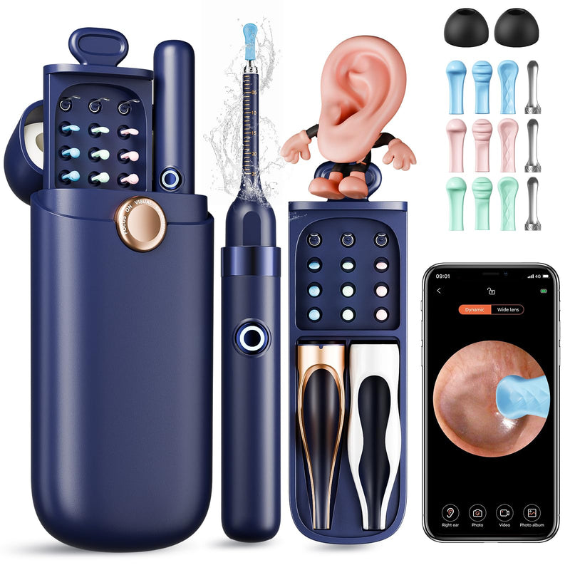 Ear Wax Removal, Ear Cleaner with Camera 1296P HD,Visual Ear Cleaner with 6 LED Lights and Flexible Tip,FSA HSA Eligible Items,Safe Ear Wax Removal Kit with Camera,Ear Cleaning Tool for Family Gifts Black - BeesActive Australia