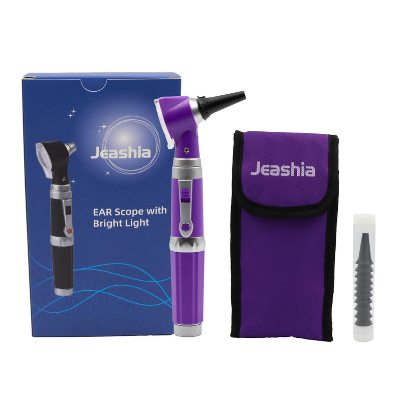 Otoscope Ear Infection Detector – 3X Magnification LED Ear Scope with Light, 10 Disposable Specula, Portable Ear Exam Kit for Adults, Kids & Pets (Purple) PURPLE - BeesActive Australia