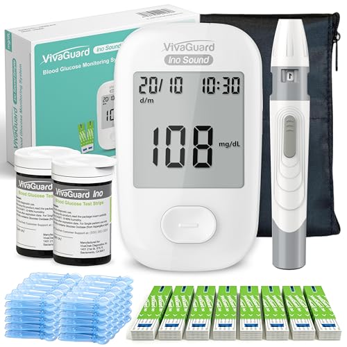 VivaGuard Talking Blood Glucose Monitor Kit, FDA-Cleared FSA&HSA Eligible VGM26