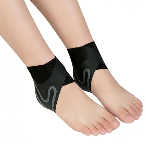 Lescenry Adjustable Ankle Brace for Men & Women (2-Pack, Large) - Breathable & Lightweight Compression Sleeve with Arch Support for Athletic Ankle Stability, Sprain Recovery & All-Day Comfort