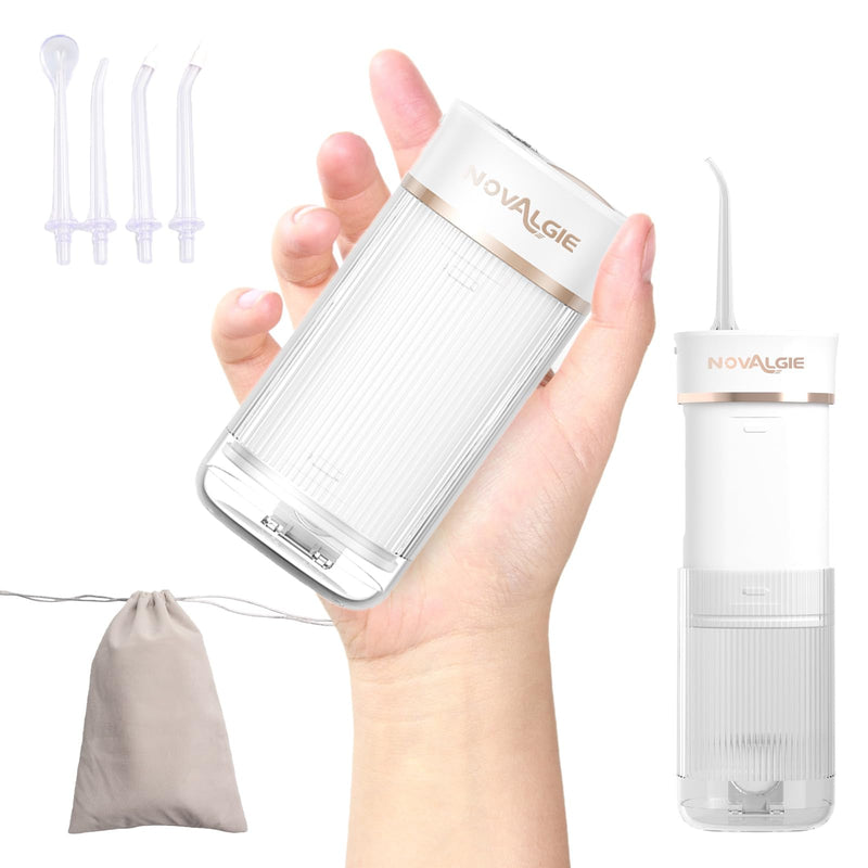 Portable Water Flosser Travel: Mini Cordless Oral Irrigator with Telescopic 180ML Tank 3 Mode 5 Nozzles, IPX7 Waterproof Teeth Cleaner for Braces, Orthodontic, Sensitive Gums Home