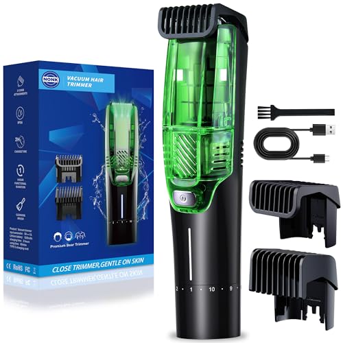 NONK Vacuum Beard Trimmer and Hair Clipper for Men, Electric Shaver