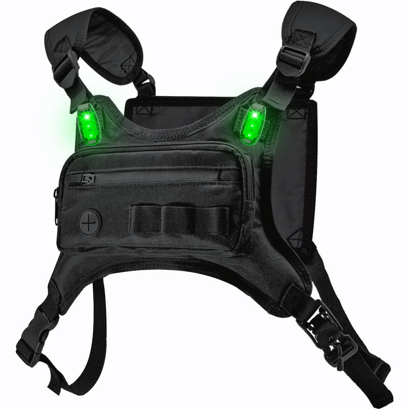 Running Chest Pack with Light, Chest Packs for Phone Holder, Edc Bag for Running, Lightweight Extra Storage Sports Chest Pouch for Runners Cycling Motorcycle Hiking - BeesActive Australia