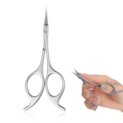 Butterfly-Tail Nail Cuticle Scissors: More Stable Anti-slip Multi-Faceted Sandblasted Grooming Scissors Stainless Steel Cuticle Cutter, Eyebrow Eyelash Nose Hair Manicure Kit for Women, 1 PACK A1-butterfly Tail Scissor 1