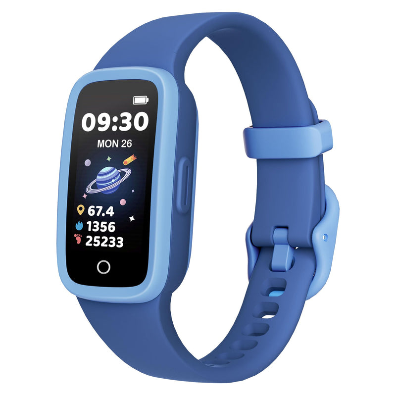 Kids Fitness Tracker Watch with Amoled Screen, Activity Tracker No Phone Needed, Heart Rate and Sleep Monitor, 3ATM Waterproof, Pedometer, Alarm Clock, Games, Step Counter Watch for Boys 5-10 Blue