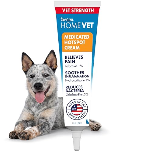 TropiClean HomeVet Medicated Cream, Hot Spot Treatment for Dogs, 1oz 1oz Cream