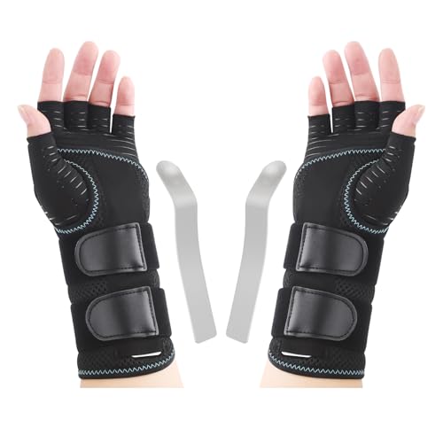 CHIYAN Carpal Tunnel Wrist Brace with Copper Arthritis Glove, Left and Right Hand Wrist Support for Day Night - LXL