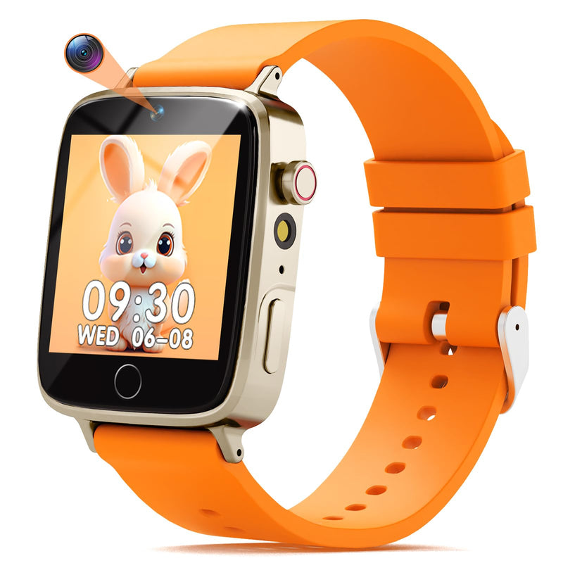 NBKLS Kids Smart Watches for Girls Boys, Kids Watch Toddler Toys for 4-12 Years Old, Watch for Kid with 26 Puzzle Games, Music Player, Camera & Video Recording Orange