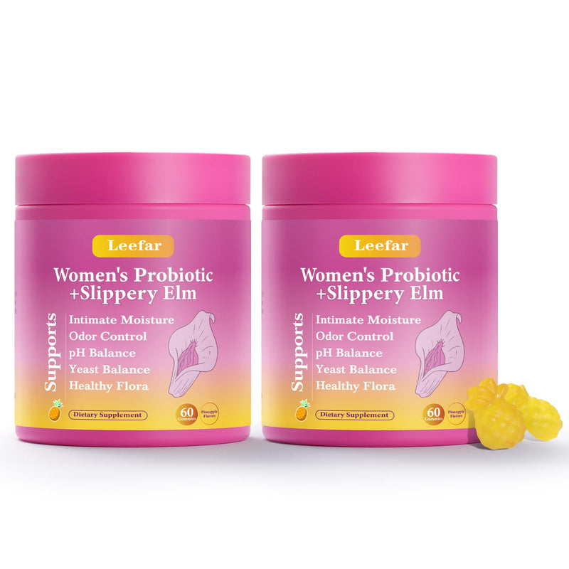 Her Juicy Feminine Probiotics Gummies with Slippery Elm Supports pH Balance Gut Health & Immune System Promote Vaginal Health for Women 120 Pineapple Gummies 60 Count (Pack of 2) - BeesActive Australia