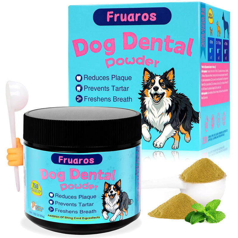[3-in-1] Dog Dental Powder for Plaque and Tartar Support - 750M CFU Probiotics & Brown Algae Dog Breath Freshener - Vet-Grade Teeth Cleaning, Gut & Coat Health - 2.8 oz (80g) for Small Dogs & Puppies Small Dogs (2.8 oz / 80g) - 80 Day Supply