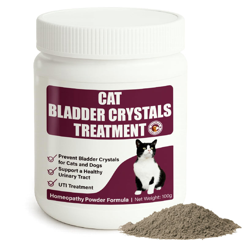 Cat Bladder Crystals Treatment, Urinary Tract Support Cat UTI Treatment, Natural Herbal Formula Supplement for Dogs, Homeopathy Powder Formula, 100g
