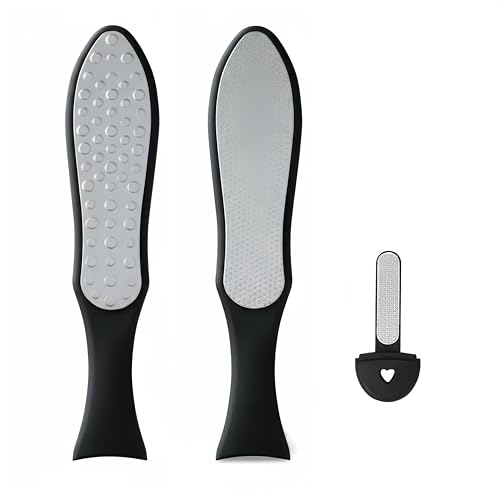 3 in 1 Large Size Durable Foot File Callus Remover (1 Pc) with Double Sided Stainless Heel Scraper for Cracked Heels, Pedicure Tools for Feet Ped Egg for Feet with Coarse and Fine Sides.