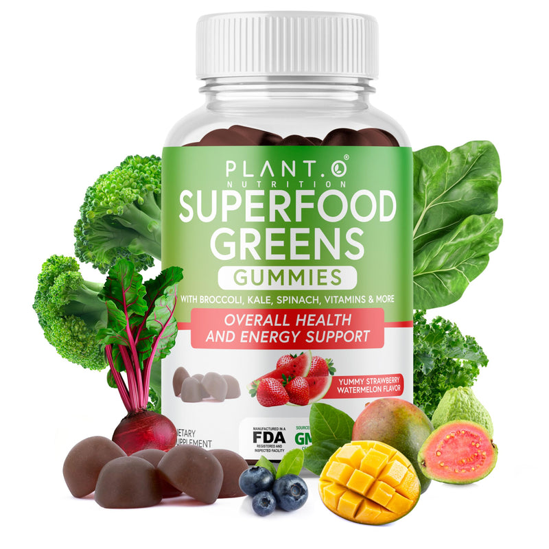 SuperGreens Gummies | Daily Greens Superfood with Fruits, Vegetables & Vitamins to Boost Immunity, Cognitive & Gut Health | Watermelon & Strawberry Flavor | 60 Super Gummies
