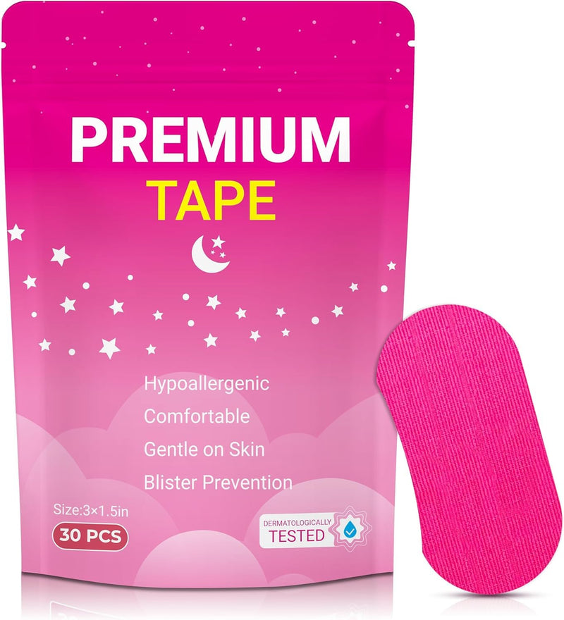 30 Pcs Pink Premium Strip Hypoallergenic Painless, Strong Adhesive Tape Multi-Functional for Sleeping, Books, Bowling, Heel Cotton - BeesActive Australia