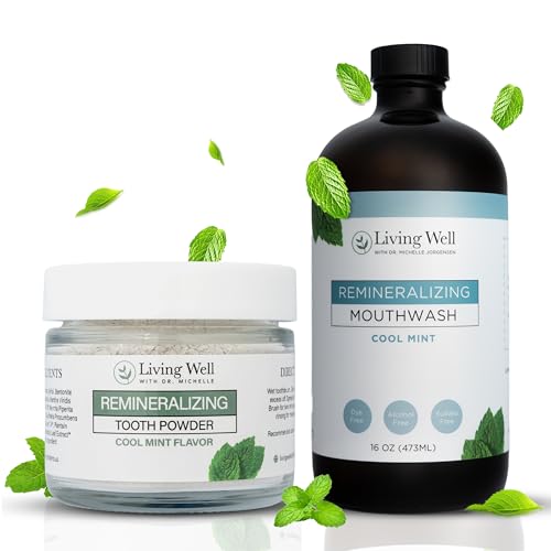Tooth Remineralization Bundle, Hydroxyapatite Tooth Powder & Mouthwash