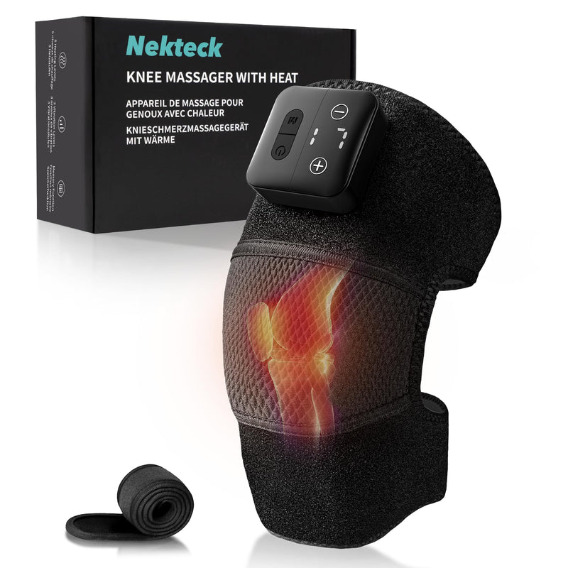 Nekteck Knee Massager with Heat - Cordless Heated Knee Brace with Vibration for Pain Relief, Rechargeable Knee Heating Pad with 5 Heat Levels and 3 Massage Mode, Ideal Gift for Mom Dad MD-KP03 - BeesActive Australia