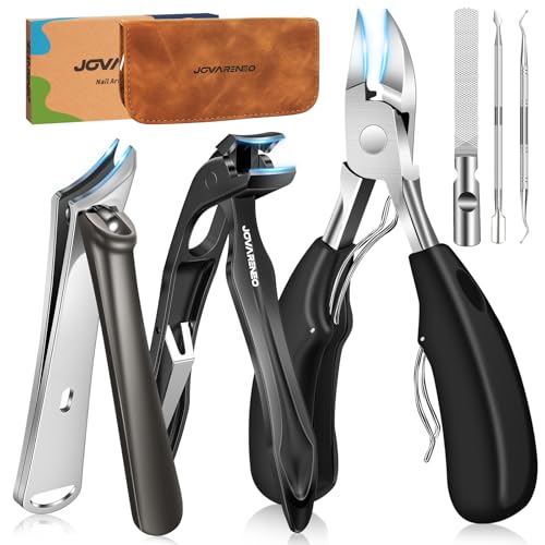 Nail Clippers for Seniors, Heavy Duty Long Handle Ingrown Toenail Clippers Angled Head 6pcs