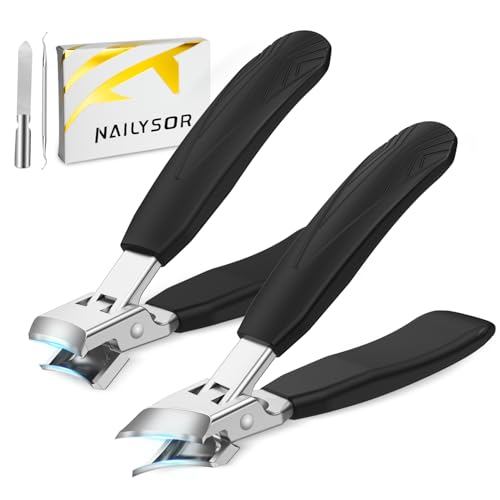 Upgrade Large Toenail Clippers for Thick Nails for Seniors Long Handle, Ultra Sharp Precision Nail Clippers for Men, Curved Wide Jaw Opening Fingernail Clippers with Catcher Nail Cutter for Women Classic