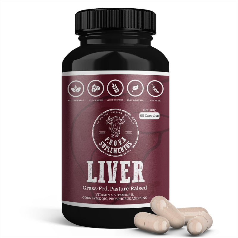 Beef Liver Capsules | Grass Fed Pasture Raised | Freeze Dried Whole Food Supplement | Non-GMO, Vitamin A & B12, Iron, CoQ10 | Energy & Liver Support for Men & Women | 60 Count