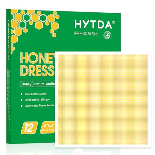 Manuka Honey Gauze Dressing, 4"×4", Non Stick Gauze, 12 Individual Pack 4×4 Inch
