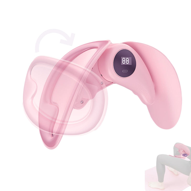 Thigh Master Adjustable Resistance - LED Counter Pelvic Floor Muscle Kegel Exercise Devices, 360° Inner Thigh Exerciser for Women, Strengthening Adductor Workout Equipment, Tightening Hip Leg Trainer Pink
