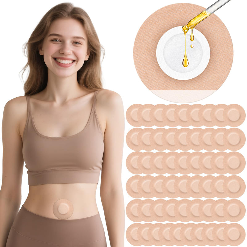 54PCS Castor Oil Patches, Castor Oil Pack Wrap Organic Cotton, Suitable for The Navel Disposable Self Patch, Bottom & Sides are Leak-Proof, Breathable & Portable, No Wash - Khaki 54 Count (Pack of 1) - BeesActive Australia