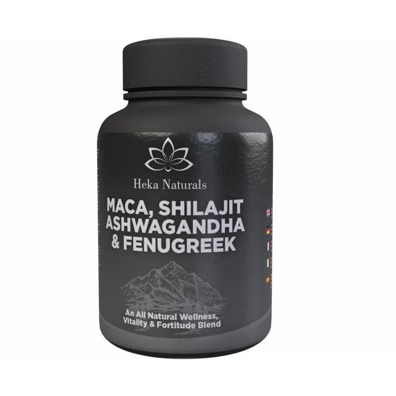 Heka Naturals Male Botanical Complex | 90 Capsules with Ashwagandha, Maca Root, Fenugreek & Shilajit | Traditional Plant-Based Ingredients for Active Lifestyles | Food Supplement